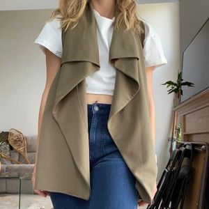 Olive green flowy vest